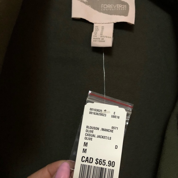 Forever 21 Contemporary Dark Green Long Coat - Picture 3 of 3